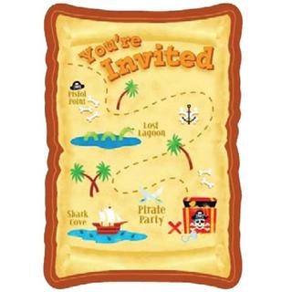 amscan  8 Einladungskarten & Kuverts Piraten 8x13 cm 