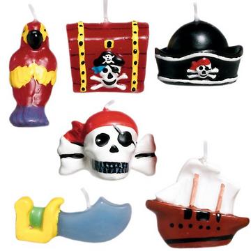 6 Mini-Figuren-Kerzen Piraten