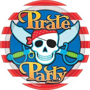8 Kartonteller Piraten 23 cm