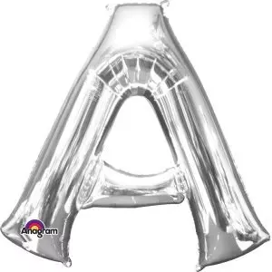 Palloncino in alluminio argento lettero "A" SuperShape™