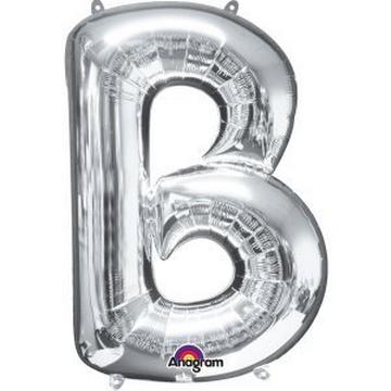 Folienballon Buchstabe "B" Silber SuperShape™