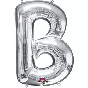 Ballon en aluminium argent lettre "B" SuperShape™