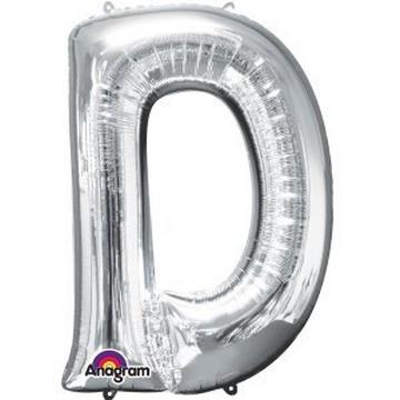 Palloncino in alluminio argento lettero "D" SuperShape™