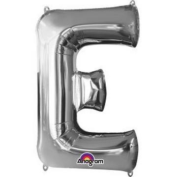 Ballon en aluminium argent lettre "E" SuperShape™
