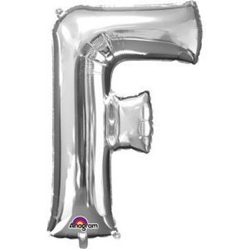 Ballon en aluminium argent lettre "F" SuperShape™