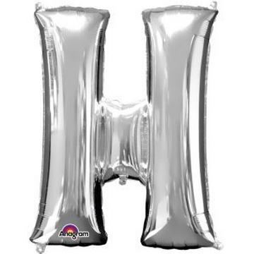 Palloncino in alluminio argento lettero "H" SuperShape™