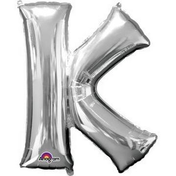 Palloncino in alluminio argento lettero "K" SuperShape™