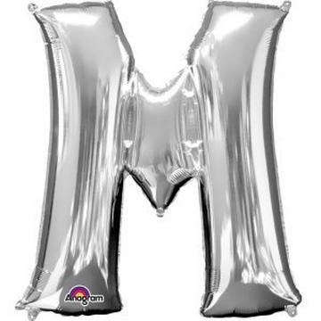 Ballon en aluminium argent lettre "M" SuperShape™