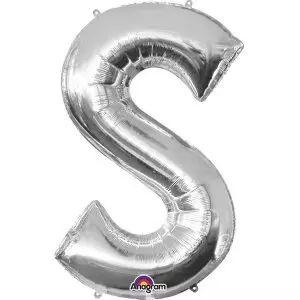 Ballon en aluminium argent lettre "S" SuperShape™
