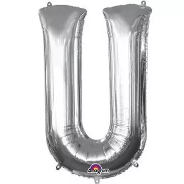 Ballon en aluminium argent lettre "U" SuperShape™