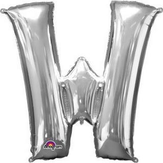 amscan  Ballon en aluminium argent lettre "W" SuperShape™ 