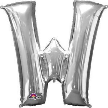 Folienballon Buchstabe "W" Silber SuperShape™