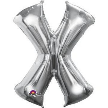 Folienballon Buchstabe "X" Silber SuperShape™