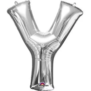 Folienballon Buchstabe "Y" Silber SuperShape™