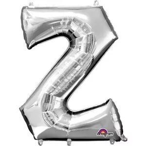Folienballon Buchstabe "Z" Silber SuperShape™