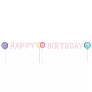 Girlande Happy Birthday Pastel 150cm