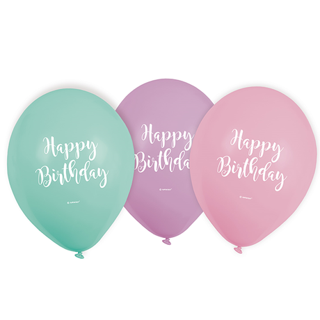amscan  6 pallone Happy Birthday Pastel 