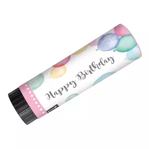 2 canons confettis Happy Birthday Pastel