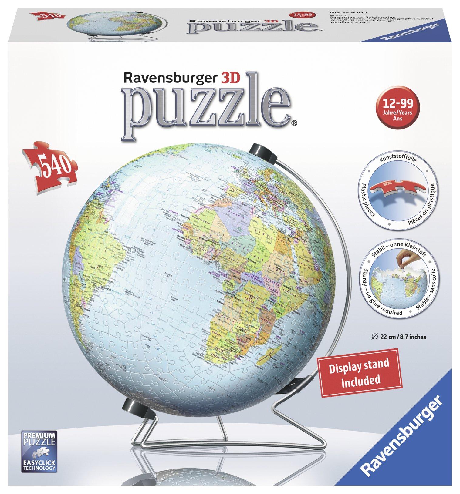 Ravensburger  3D Puzzle globe anglais, 540 pièces 