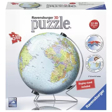 3D Puzzle Globus Englisch, 540 Teile