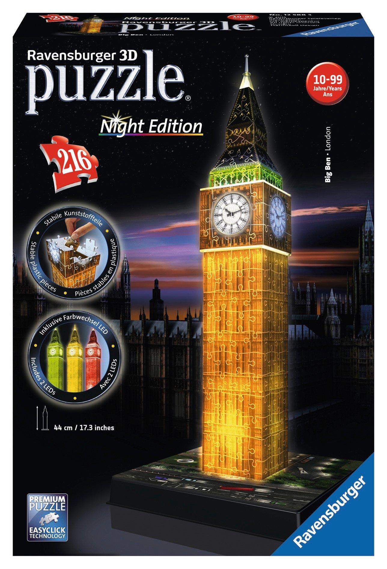 Ravensburger  3D Puzzle Big Ben, Night Edition, 216 pièces 
