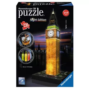 3D Puzzle Big Ben, Night Edition, 216 pezzi