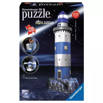 3D Puzzle Leuchtturm, Night Edition, 216 Teile