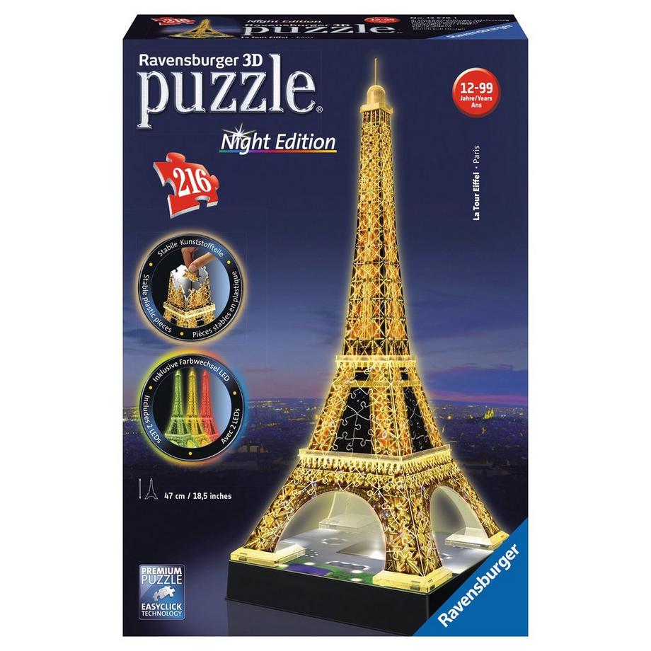 3D Puzzle Torre Eiffel, Night Edition, 216 pezzi
