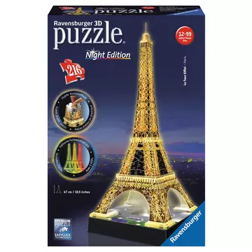 3D Puzzle Eiffelturm, Night Edition, 216 Teile