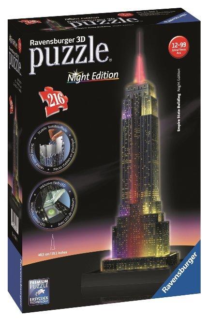 Ravensburger  3D Puzzle Empire State Building, Night Edition, 216 pezzi 