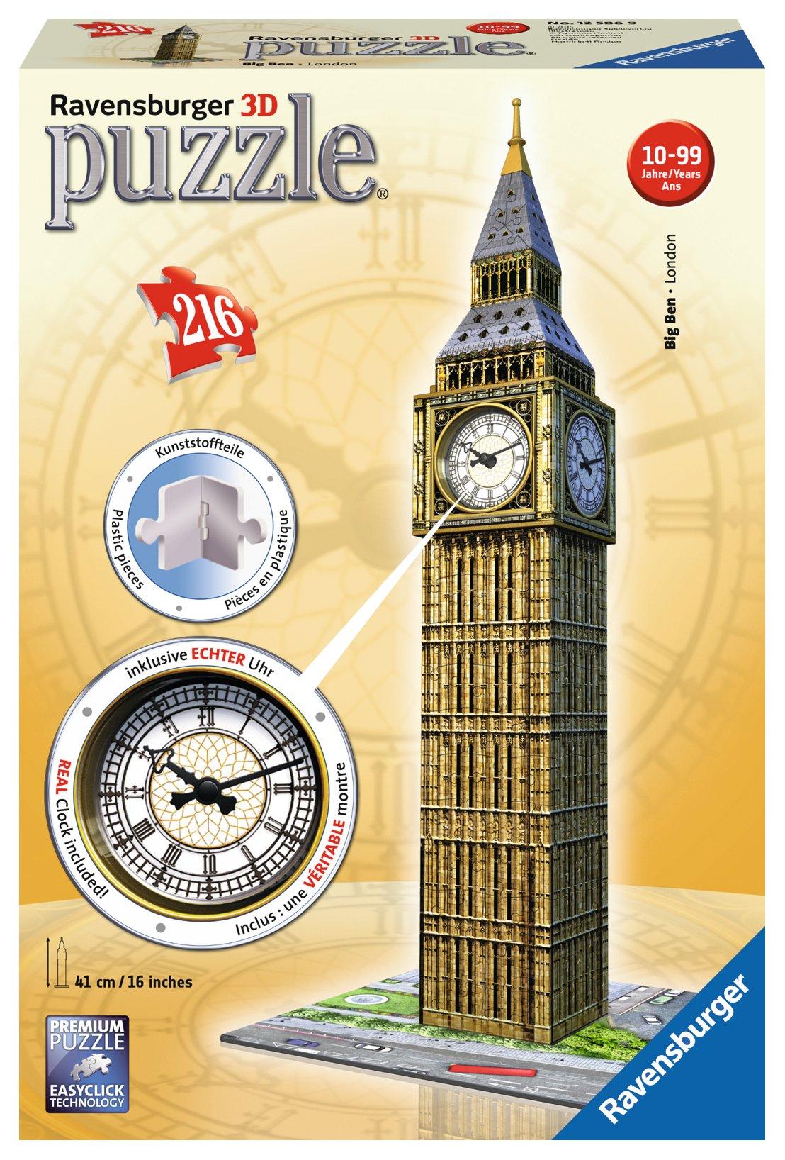 Ravensburger  3D Puzzle Big Ben con un orologio, 216 pezzi 