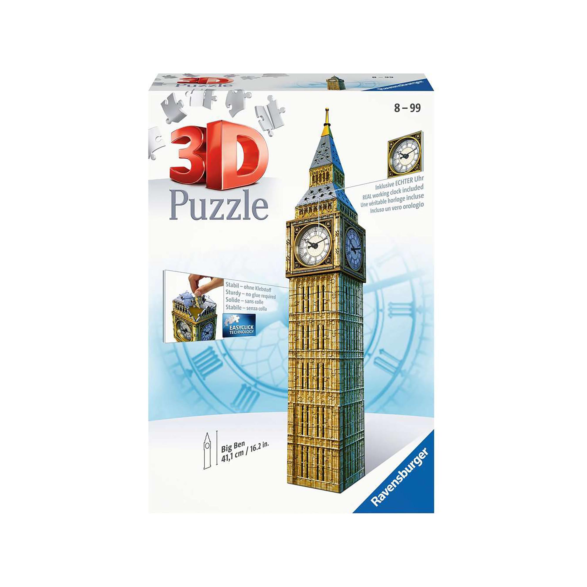 Ravensburger  3D Puzzle Big Ben con un orologio, 216 pezzi 