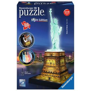 Ravensburger  3D Puzzle Statua Della Libertà, Night Edition, 108 pezzi 