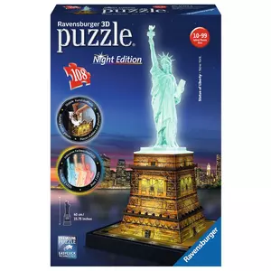 3D Puzzle Statua Della Libertà, Night Edition, 108 pezzi