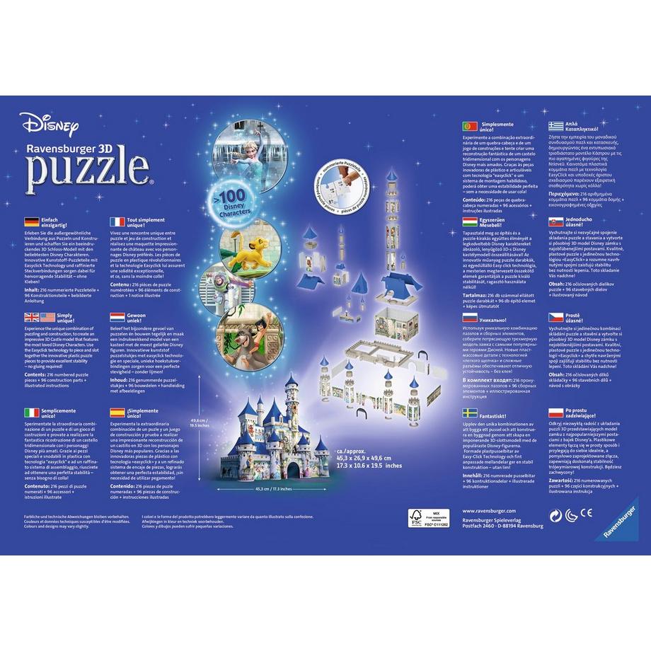 Ravensburger  3D Puzzle Disney Schloss, 216 Teile 