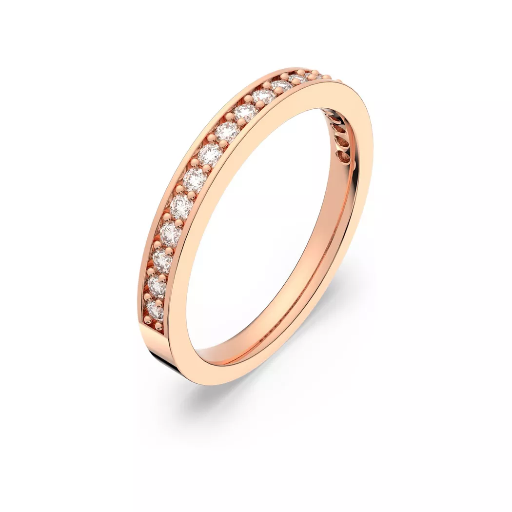 Swarovski - Ring mit Stein, Matrix, 60, Roségoldfarben