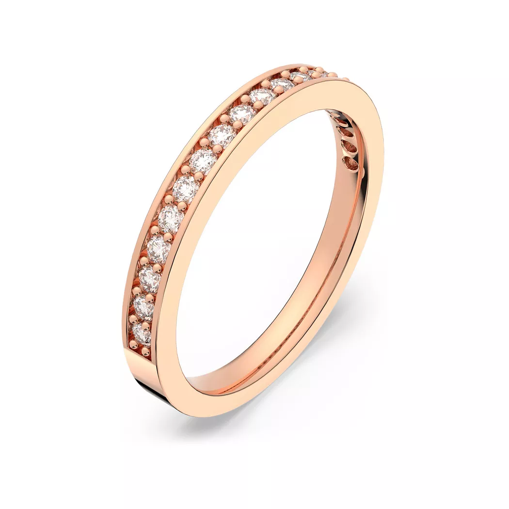 Swarovski - Ring mit Stein, Matrix, 55, Roségoldfarben