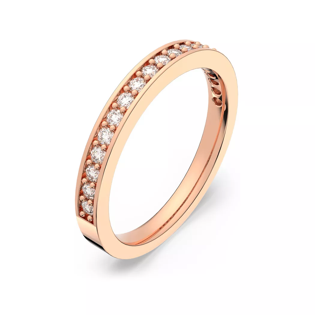Swarovski - Ring mit Stein, Matrix, 58, Roségold
