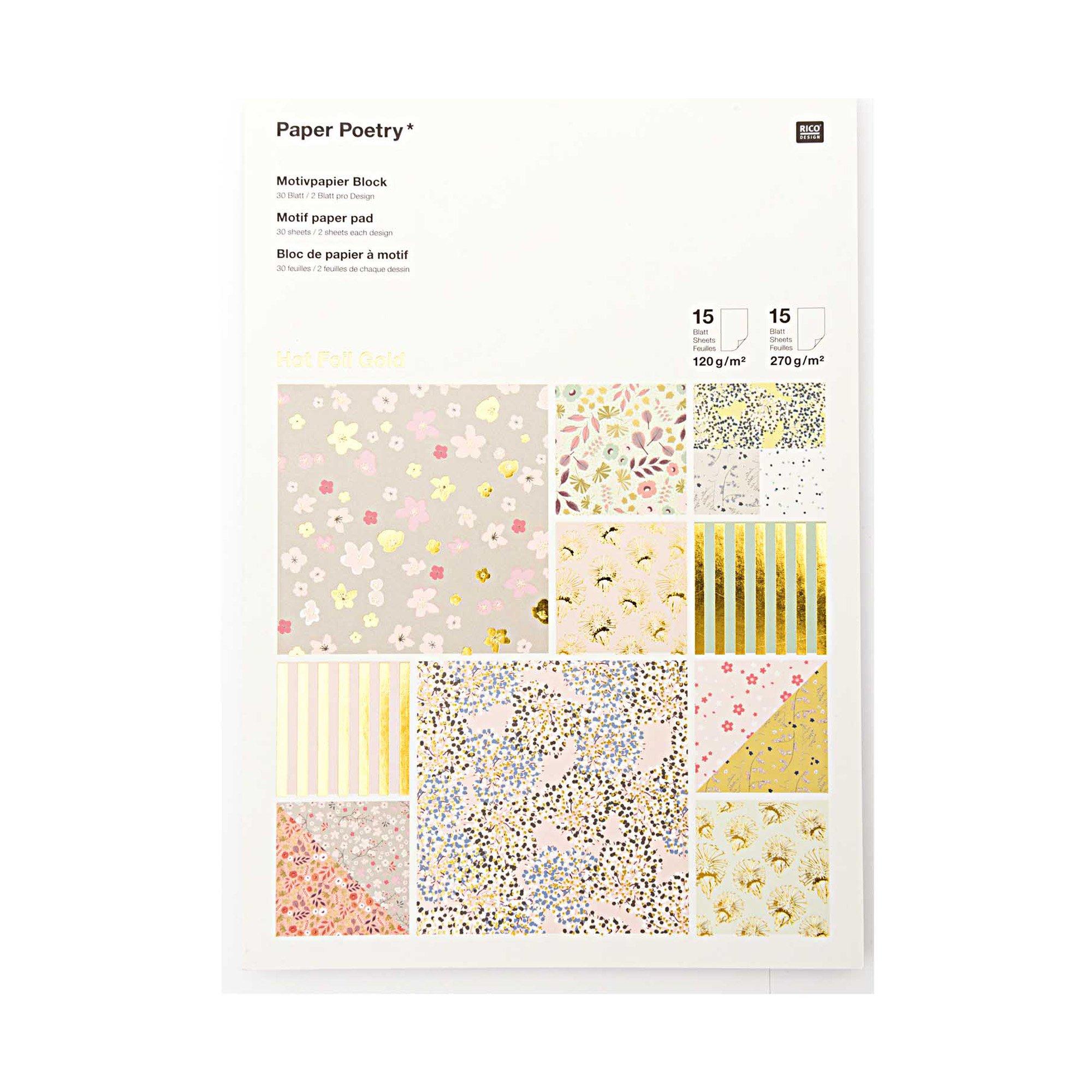 RICO-Design Motivpapier Block Paper Poetry 