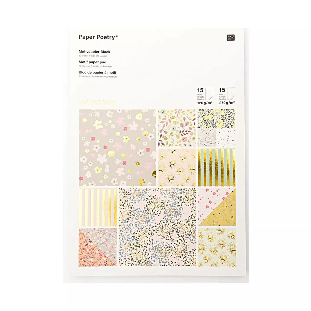 RICO-Design - Motivpapier Block, 210x297mm, Multicolor