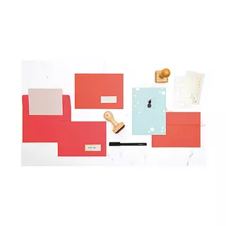 Rico Design Karten und Umschläge im Set Paper Poetry Rot