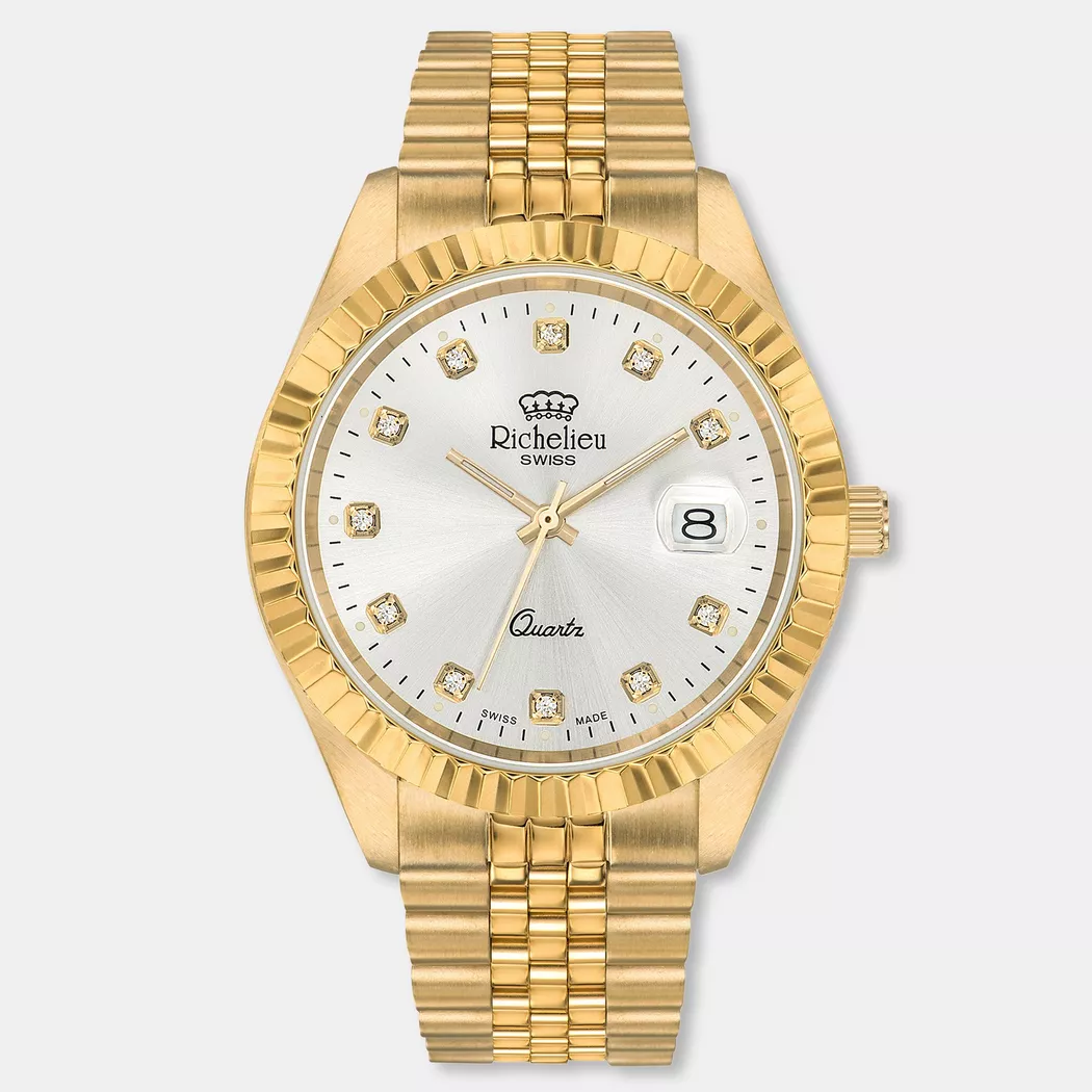 Richelieu - Analoguhr, Sport, 42mm, Goldfarben