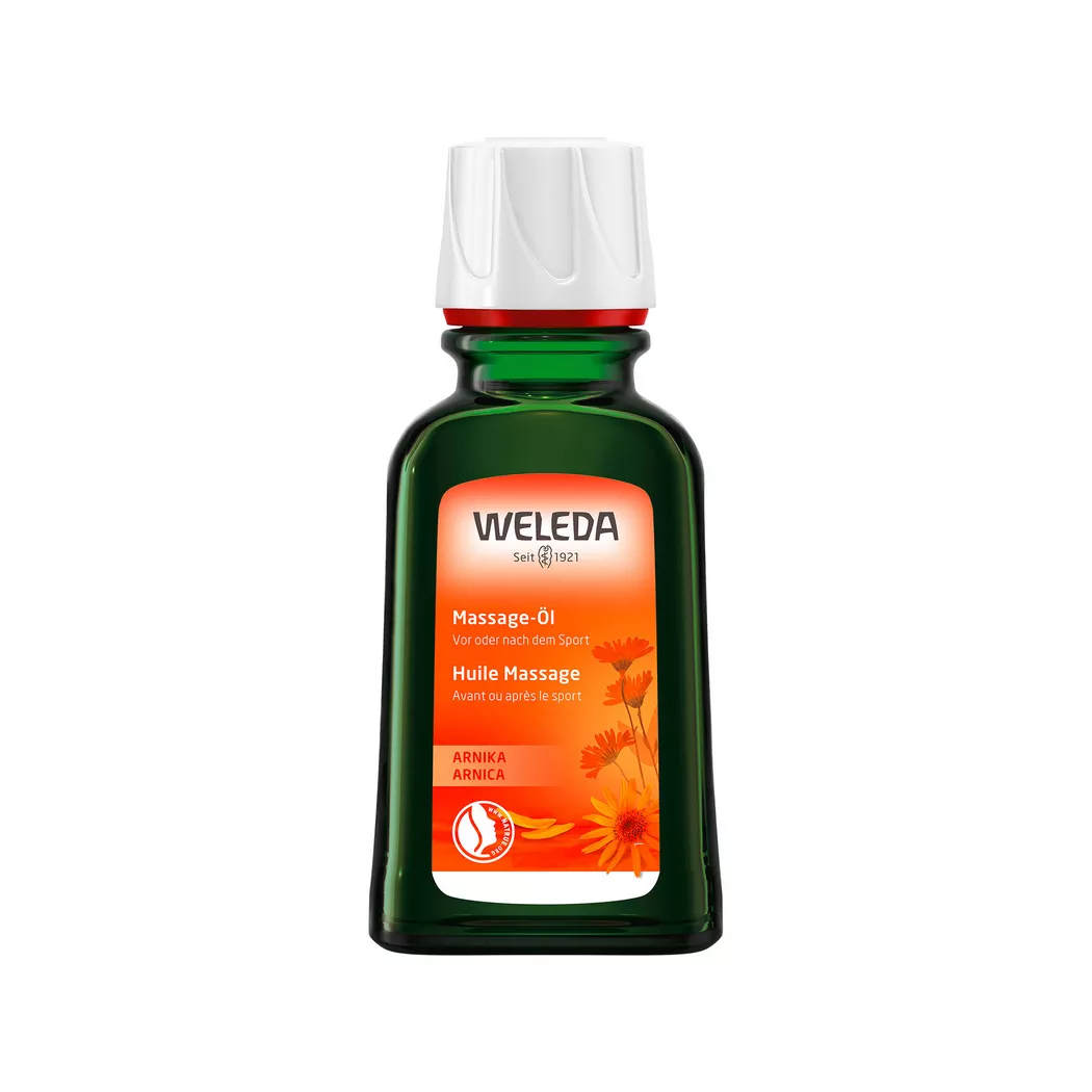 WELEDA Koerperpflege OeleDie Massge ist durchblutungsfördernd, durchwärmt und lockert MuskelnSport Massage-Öl Arnika