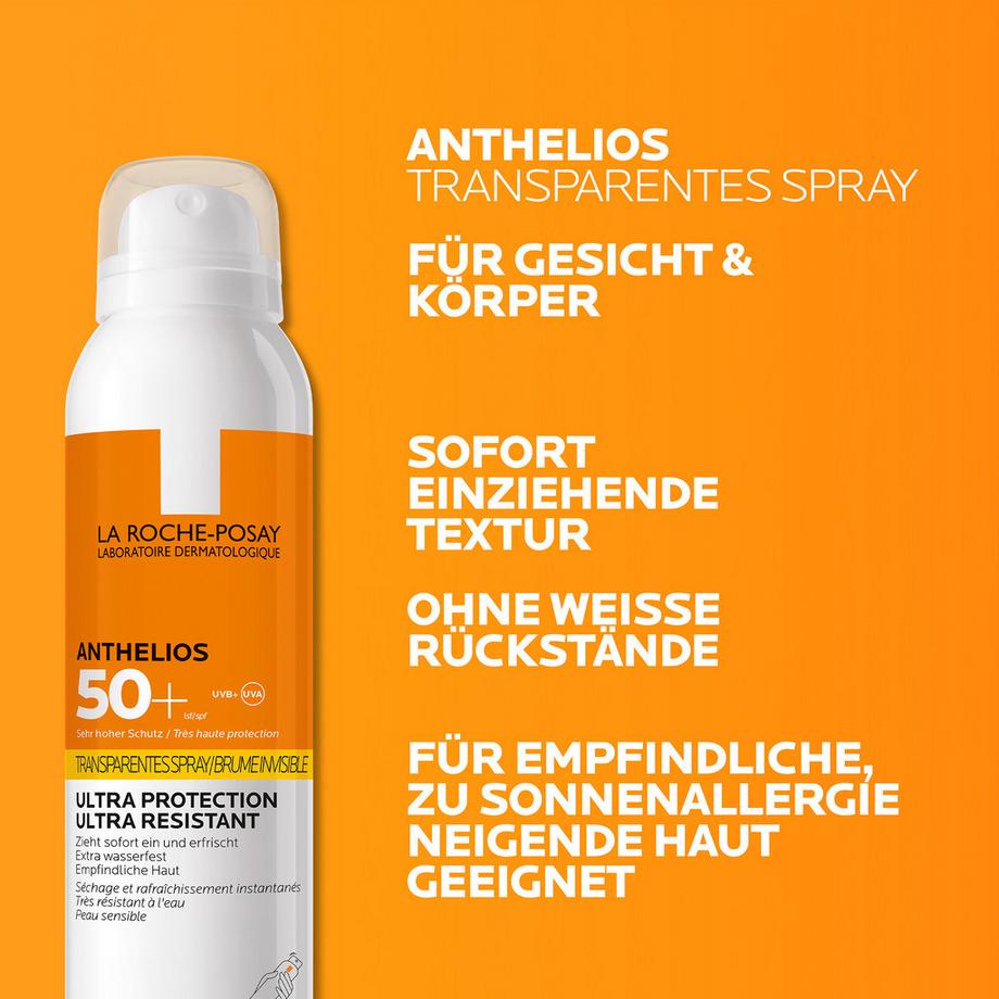 LA ROCHE POSAY Anthelios brume corps SPF50+ Anthelios Transparentes Spray LSF 50+ Ultraleichtes Sonnenschutz-Spray 
