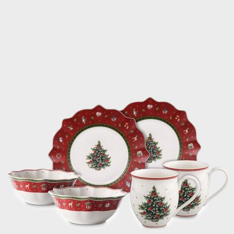 Villeroy & Boch Ensemble pour le petit-déjeuner Breakfast for Two, 6 pièces rouges  