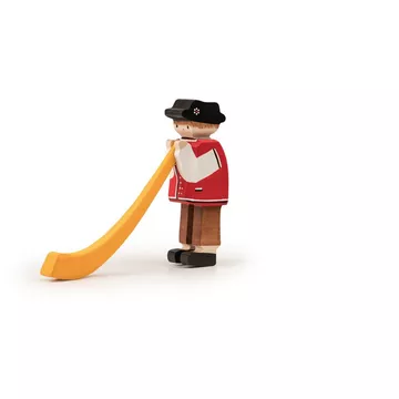 Figurine en bois musicien cor des alpes Noldi