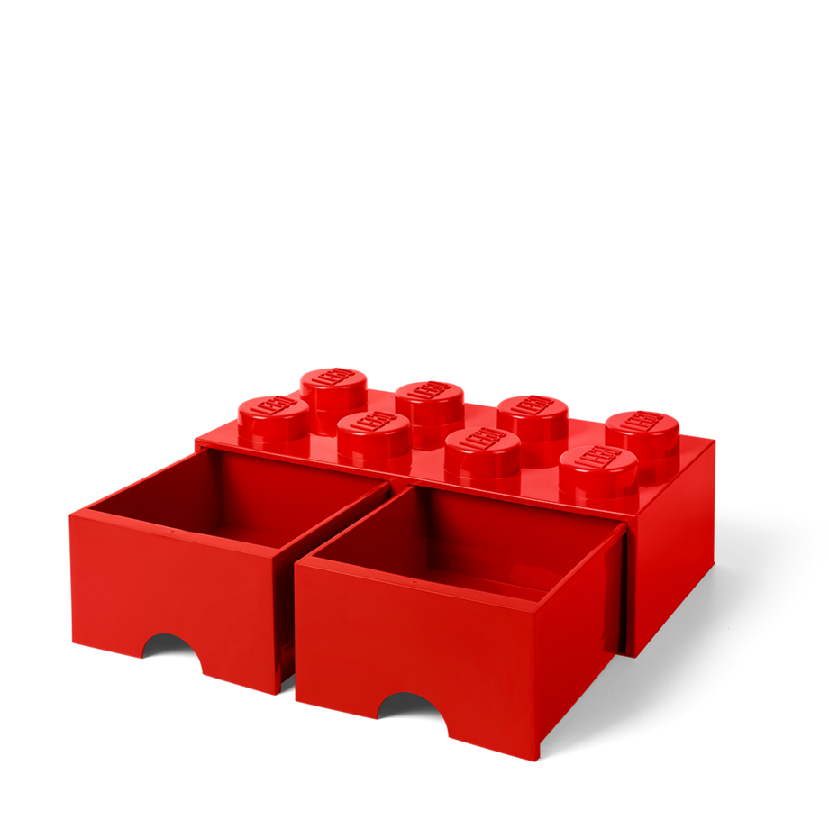 Room Copenhagen  LEGO stapelbare Aufbewahrungsbox mit 2 Schubladen und 8 Noppen 