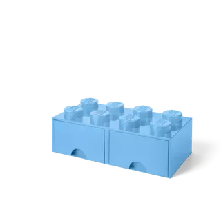 Room Copenhagen  LEGO stapelbare Aufbewahrungsbox mit 2 Schubladen und 8 Noppen Himmelblau