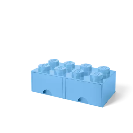 Room Copenhagen  LEGO stapelbare Aufbewahrungsbox mit 2 Schubladen und 8 Noppen Himmelblau