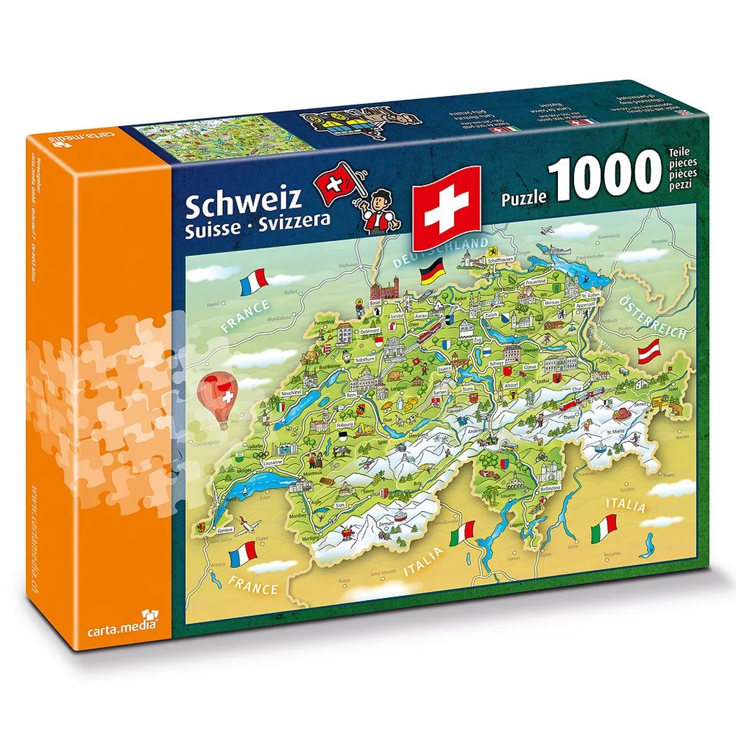 Carta.Media Puzzle Illustrierte Schweizerkarte